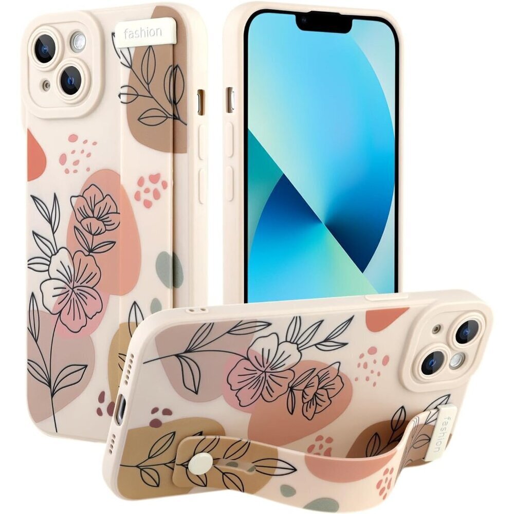 Case for Silicone Phone Case with Strap for Women Girls Cute Floral Flowers Patt